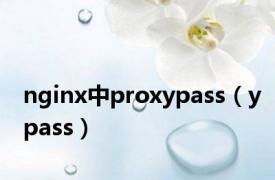 nginx中proxypass（ypass）