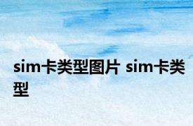 sim卡类型图片 sim卡类型 