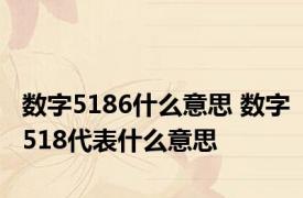 数字5186什么意思 数字518代表什么意思