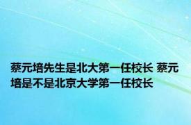 蔡元培先生是北大第一任校长 蔡元培是不是北京大学第一任校长