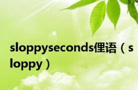 sloppyseconds俚语（sloppy）