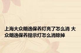 上海大众朗逸保养灯亮了怎么消 大众朗逸保养提示灯怎么消除掉