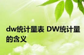 dw统计量表 DW统计量的含义