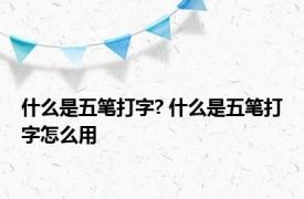 什么是五笔打字? 什么是五笔打字怎么用