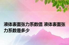 液体表面张力系数值 液体表面张力系数是多少