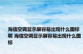 海信空调显示屏容易出现什么图标呢 海信空调显示屏容易出现什么图标