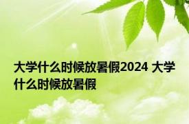 大学什么时候放暑假2024 大学什么时候放暑假