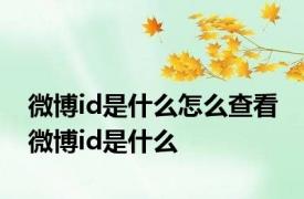 微博id是什么怎么查看 微博id是什么