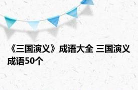 《三国演义》成语大全 三国演义成语50个