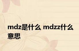 mdz是什么 mdzz什么意思