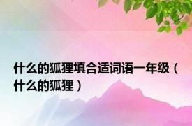 什么的狐狸填合适词语一年级（什么的狐狸）