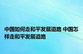 中国如何走和平发展道路 中国怎样走和平发展道路