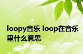 loopy音乐 loop在音乐里什么意思