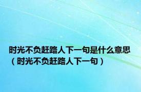 时光不负赶路人下一句是什么意思（时光不负赶路人下一句）