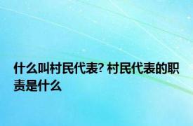 什么叫村民代表? 村民代表的职责是什么