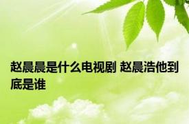 赵晨晨是什么电视剧 赵晨浩他到底是谁