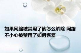 如果网络被禁用了该怎么解除 网络不小心被禁用了如何恢复