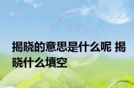 揭晓的意思是什么呢 揭晓什么填空