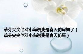 草芽尖尖他对小鸟说我是春天仿写知了（草芽尖尖他对小鸟说我是春天仿写）