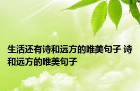 生活还有诗和远方的唯美句子 诗和远方的唯美句子