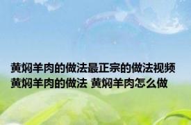 黄焖羊肉的做法最正宗的做法视频 黄焖羊肉的做法 黄焖羊肉怎么做