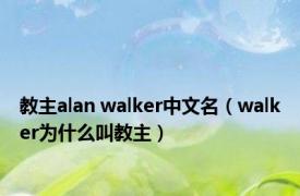 教主alan walker中文名（walker为什么叫教主）