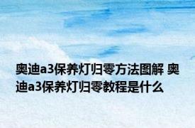 奥迪a3保养灯归零方法图解 奥迪a3保养灯归零教程是什么