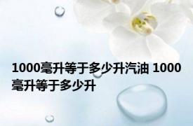 1000毫升等于多少升汽油 1000毫升等于多少升