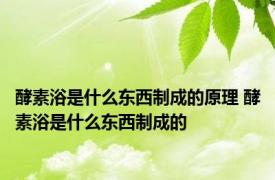 酵素浴是什么东西制成的原理 酵素浴是什么东西制成的