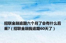 招联金融逾期六个月了会有什么后果?（招联金融我逾期60天了）