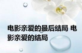 电影亲爱的最后结局 电影亲爱的结局