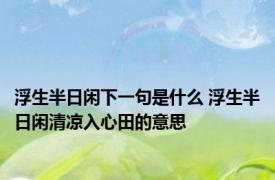 浮生半日闲下一句是什么 浮生半日闲清凉入心田的意思