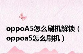 oppoA5怎么刷机解锁（oppoa5怎么刷机）