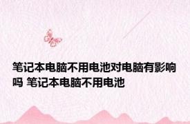 笔记本电脑不用电池对电脑有影响吗 笔记本电脑不用电池 