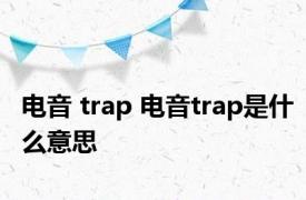 电音 trap 电音trap是什么意思