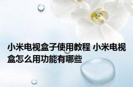 小米电视盒子使用教程 小米电视盒怎么用功能有哪些