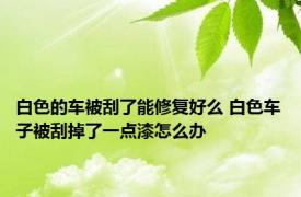 白色的车被刮了能修复好么 白色车子被刮掉了一点漆怎么办