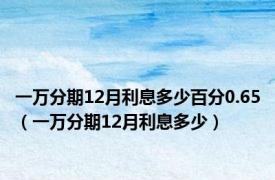 一万分期12月利息多少百分0.65（一万分期12月利息多少）