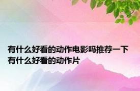 有什么好看的动作电影吗推荐一下 有什么好看的动作片 