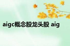 aigc概念股龙头股 aig 