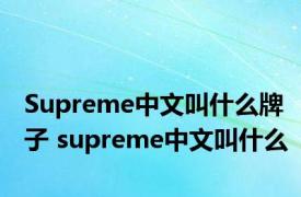 Supreme中文叫什么牌子 supreme中文叫什么