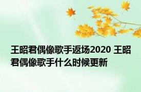 王昭君偶像歌手返场2020 王昭君偶像歌手什么时候更新