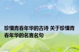 珍惜青春年华的古诗 关于珍惜青春年华的名言名句