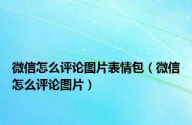 微信怎么评论图片表情包（微信怎么评论图片）