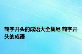 鹤字开头的成语大全集尽 鹤字开头的成语