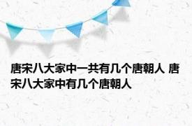 唐宋八大家中一共有几个唐朝人 唐宋八大家中有几个唐朝人