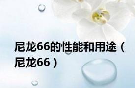 尼龙66的性能和用途（尼龙66）