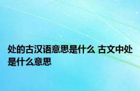 处的古汉语意思是什么 古文中处是什么意思