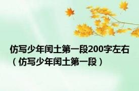 仿写少年闰土第一段200字左右（仿写少年闰土第一段）