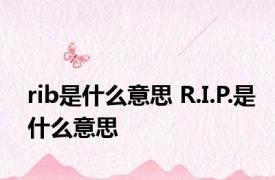 rib是什么意思 R.I.P.是什么意思